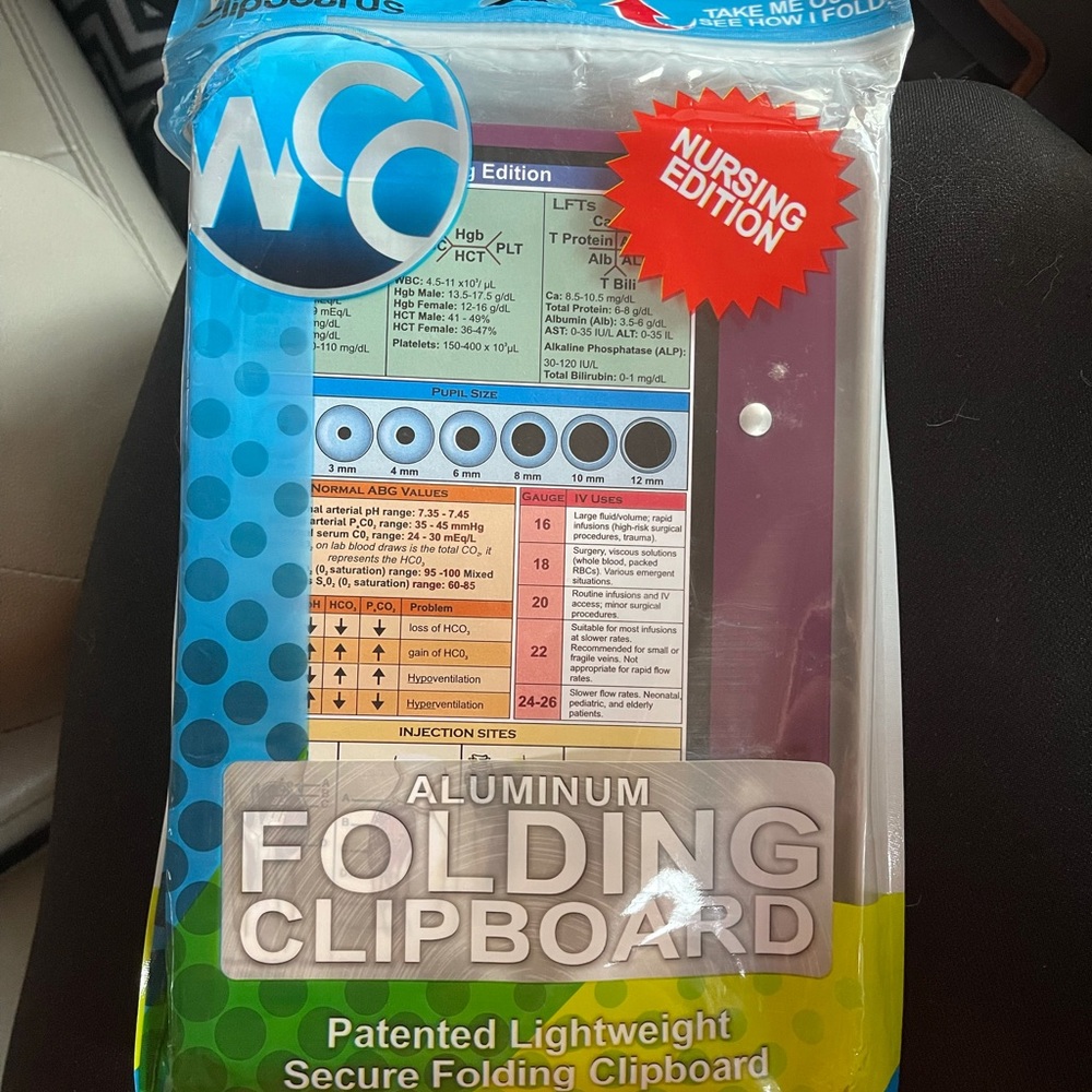 Nursing clipboard foldable